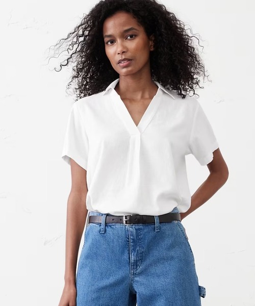 BANANA REPUBLIC ブラウス シャツ FACTORY STORE リネンブレンド