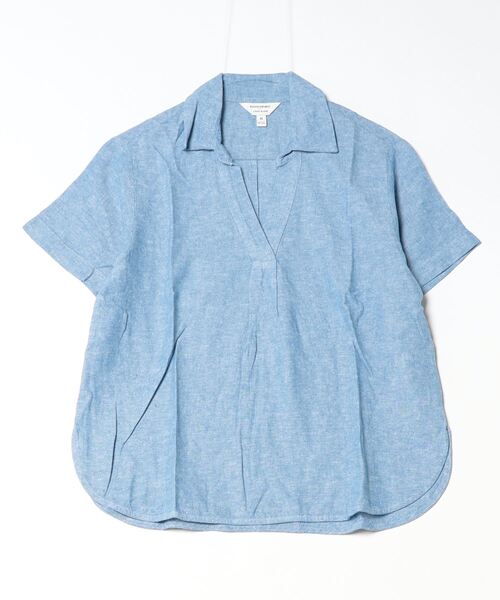 ブラウス シャツ BANANA REPUBLIC FACTORY STORE　　リネンブレンド半袖シャツ レディース セール】BANANA REPUBLIC FACTORY STORE リネンブレンド半袖