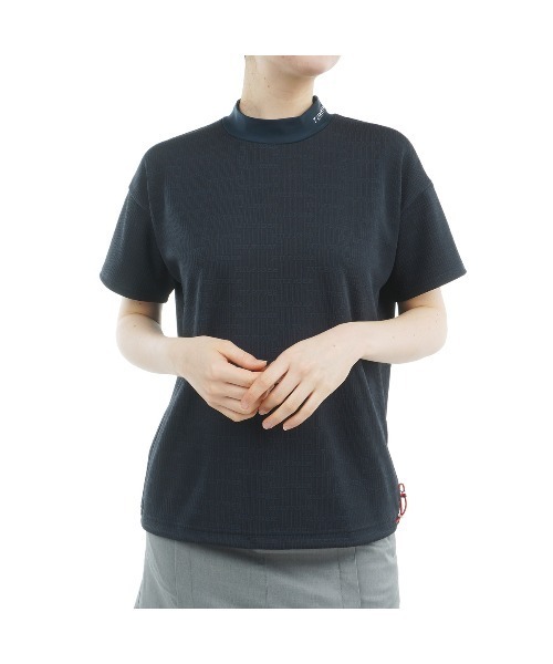 tシャツ ロゴジャカードモックネックT レディース TOMMY HILFIGER GOLF ジャカードリラックス 半袖モックネック