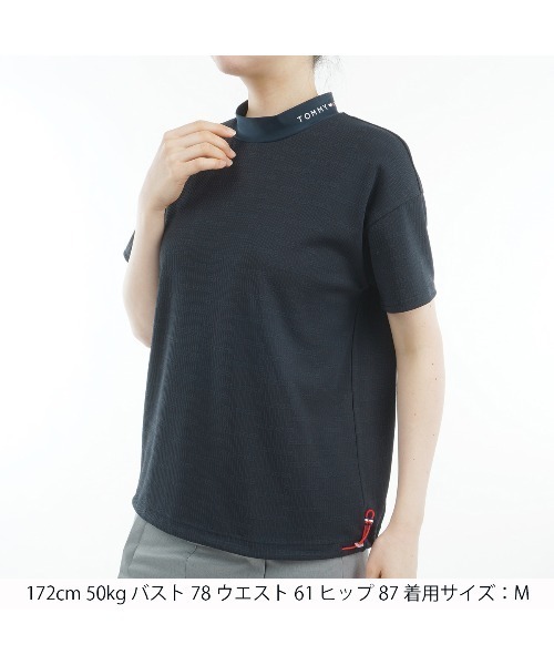 tシャツ ロゴジャカードモックネックT レディース TOMMY HILFIGER GOLF ジャカードリラックス 半袖モックネック