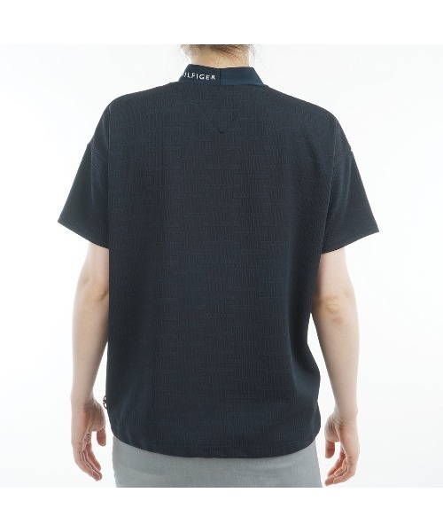 tシャツ ロゴジャカードモックネックT レディース TOMMY HILFIGER GOLF ジャカードリラックス 半袖モックネック