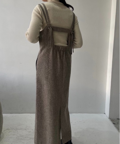 Amiur ワンピース double strap tuck ops / ダブルストラップ