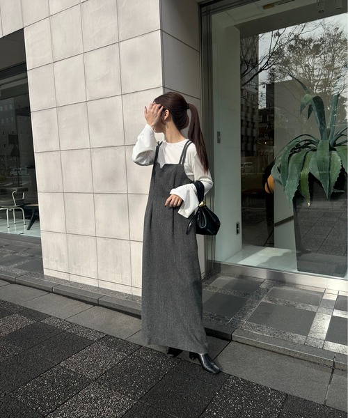 Amiur（エミレ） ワンピース double strap tuck ops / ダブル