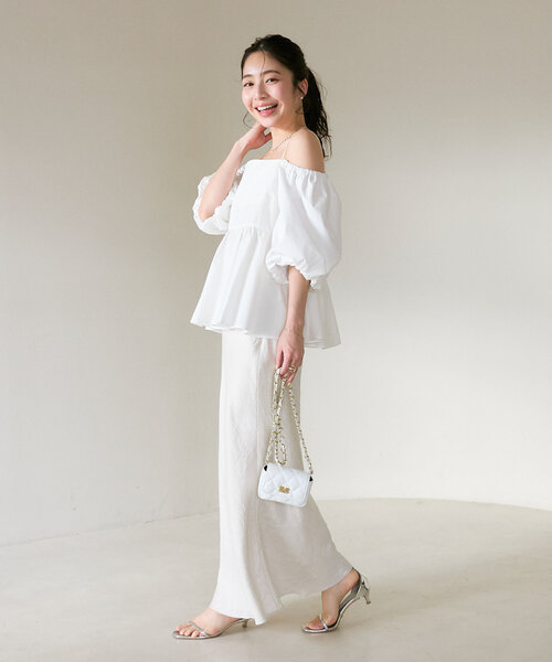 La boutique Bonbon ブラウス シャツ バルーンスリーブ