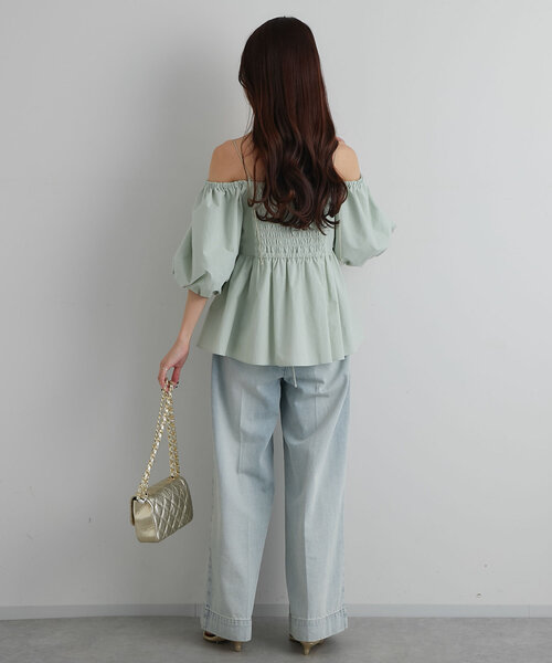 La boutique BonBon バルーンスリーブオフショルブラウス La boutique Bonbon ブラウス シャツ バルーンスリーブ
