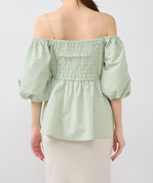La boutique BonBon バルーンスリーブオフショルブラウス La boutique Bonbon ブラウス シャツ バルーンスリーブ