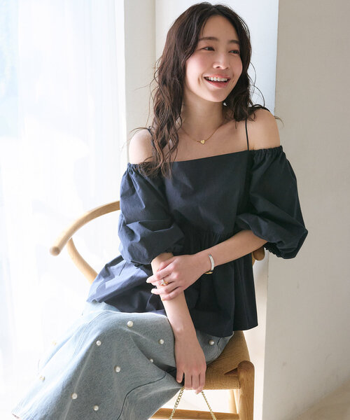 La boutique Bonbon ブラウス シャツ バルーンスリーブ