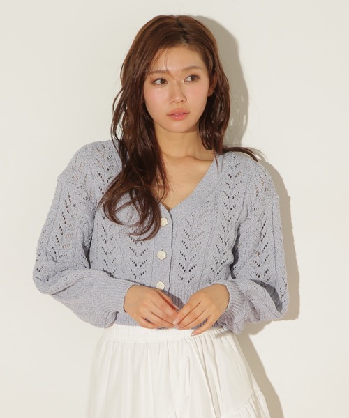 JILL STUART パープル クロップドカーディガン JILL by JILL STUART（ジルバイジルスチュアート）の