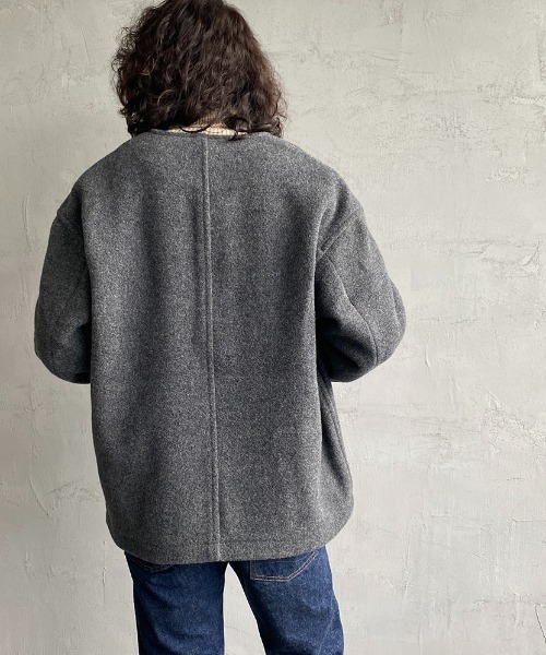 Danton（ダントン） ノーカラージャケット 40 グレー レディース