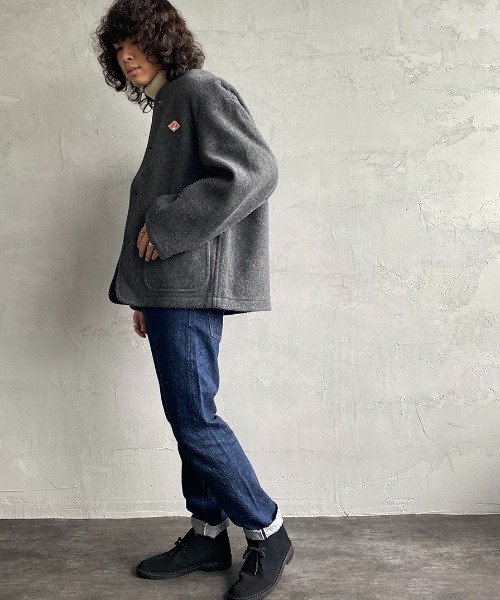Danton（ダントン） ノーカラージャケット 40 グレー レディース