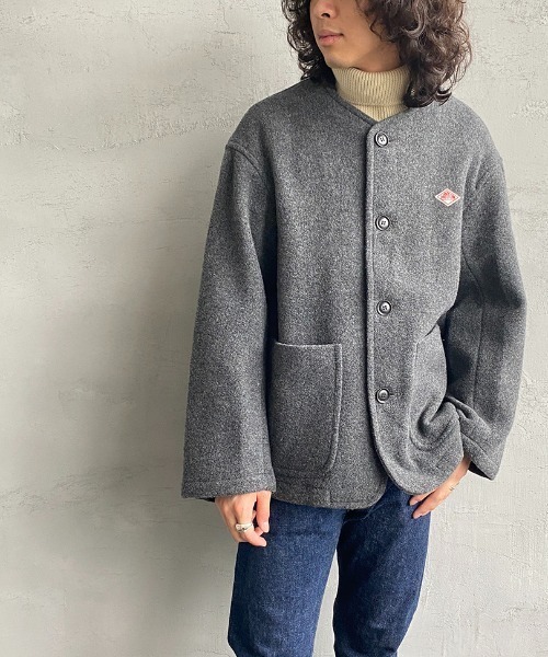 Danton（ダントン） ノーカラージャケット 40 グレー レディース