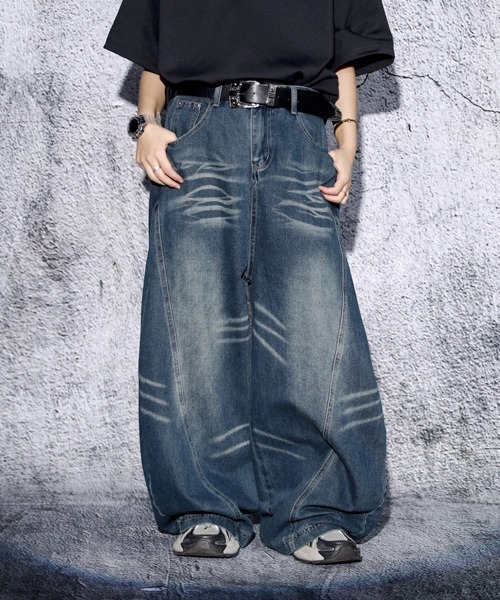 EFFECTION ジーンズ // vintage wash wide balloon buggy curve