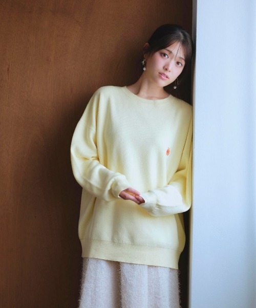 tシャツ ユニセックスワンポイント刺繍ニット レディース メンズ