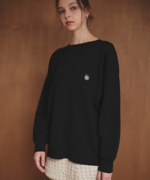 tシャツ ユニセックスワンポイント刺繍ニット レディース メンズ LANTINAM tシャツ ユニセックスワンポイント刺繍ニット