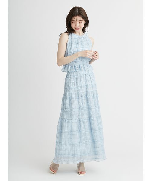 CELFORD ワンピース ギャザーシフォンセットアップ : ZOZOTOWN