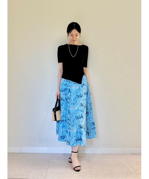 allureville ニット セーター 2WAY ネック5分袖プルオーバー