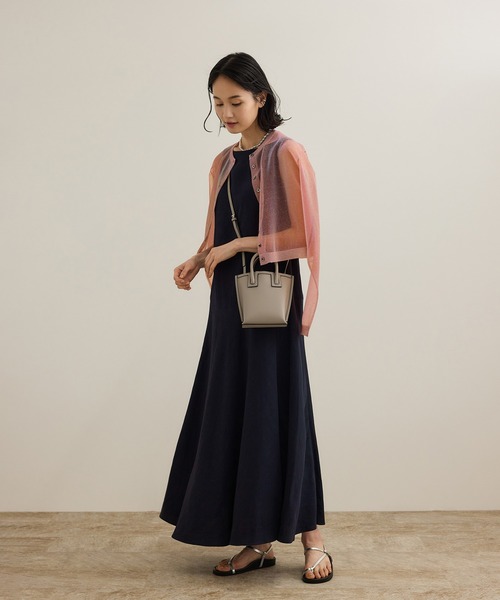 ROPE' ワンピース レーヨンリネン スラッシュドネックワンピース