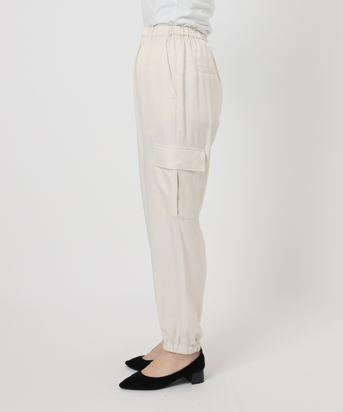 SLOBE IENA バックサテンカーゴパンツ ベージュ SLOBE IENA｜サテンカーゴパンツ | Rakuten Fashion(楽天