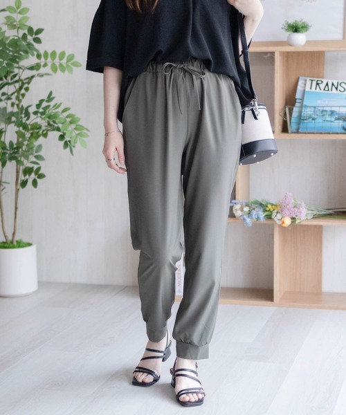 パンツ sari NAVY（ファッション） パンツ 「接触冷感・ドライ・UVカット