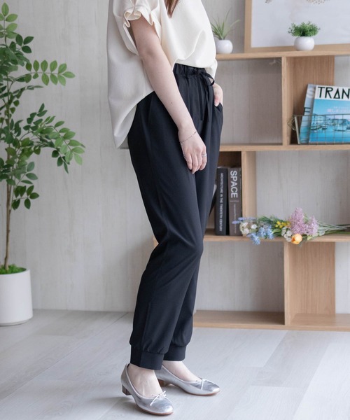 パンツ sari NAVY（ファッション） パンツ 「接触冷感・ドライ・UVカット