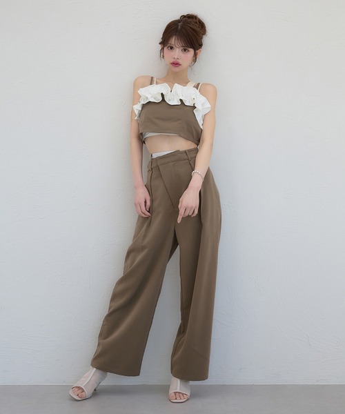 tiit tokyo フリルブラウンビスチェ tiit tokyo フリルブラウンビスチェ - メルカリ