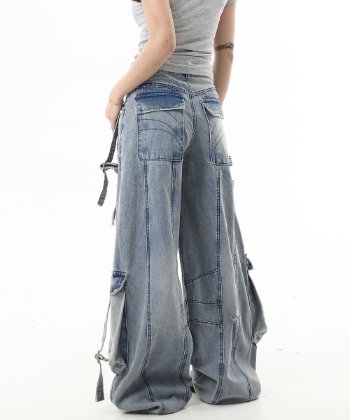 mushwear（マッシュウェア） ジーンズ ダメージ加工オーバーサイズ