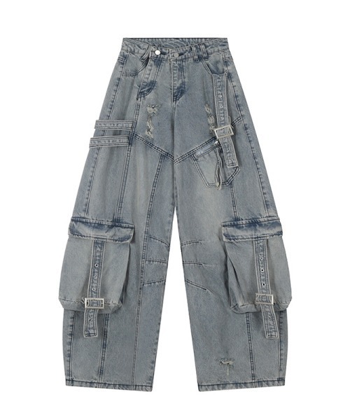 mushwear（マッシュウェア） ジーンズ ダメージ加工オーバーサイズ