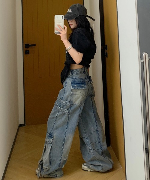 mushwear（マッシュウェア） ジーンズ ダメージ加工オーバーサイズ