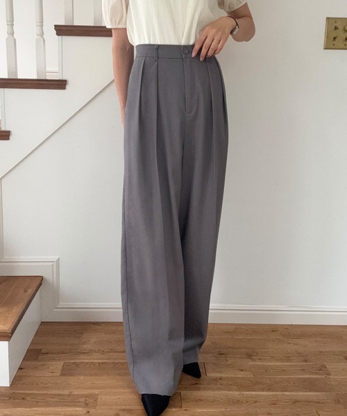 LAUIR」 スラックス LARGE グレー レディース