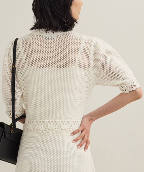 ROPE'（ロペ） ワンピース クロシェニットワンピース/洗える