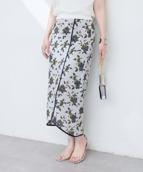 チューリップスカート natural couture スカート パイピングチューリップヘムスカート