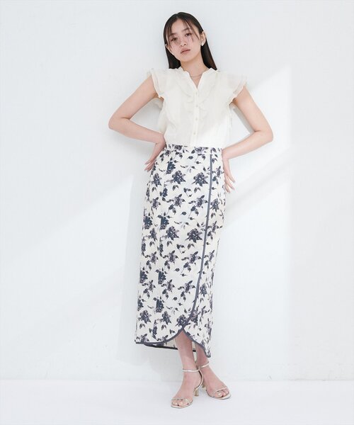 natural couture スカート パイピングチューリップヘムスカート