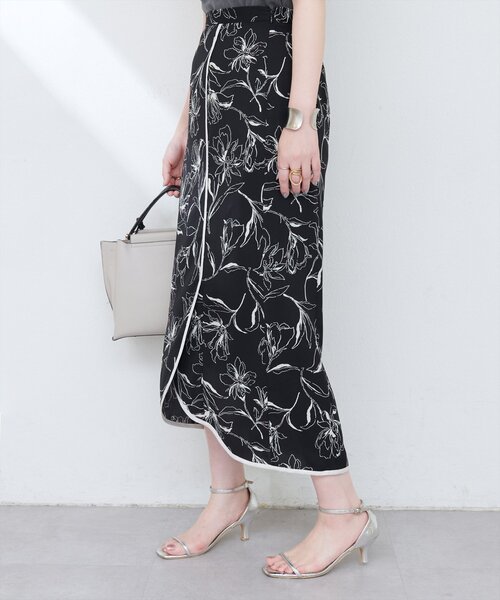 natural couture スカート パイピングチューリップヘムスカート