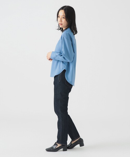ビーミングバイビームス 洗える Vネック 7分袖リネンブラウス ネイビー 麻 B:MING LIFE STORE by BEAMS（シャツ/ブラウス(長袖/七分)）のフリマ