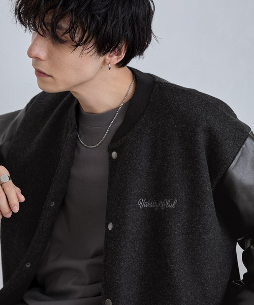 「MONO-MART」 スタジャン L ブラック メンズ_画像2