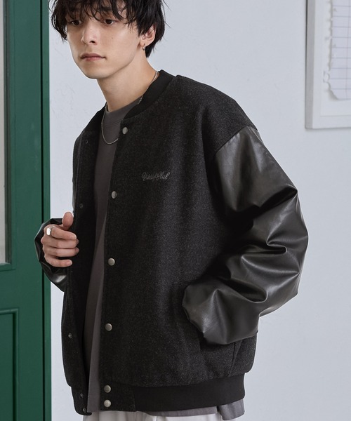 「MONO-MART」 スタジャン L ブラック メンズ_画像4