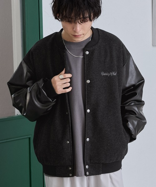 「MONO-MART」 スタジャン L ブラック メンズ_画像6