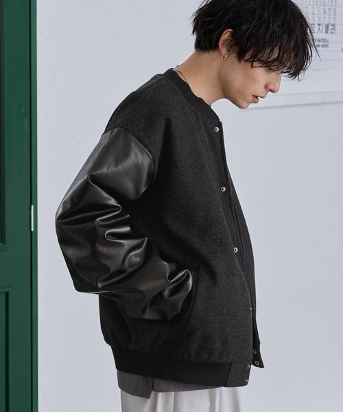 「MONO-MART」 スタジャン L ブラック メンズ_画像9