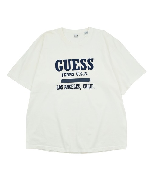 GUESS（ゲス） tシャツ 「USED」90's GUESS カレッジ ロゴ Tシャツ USA