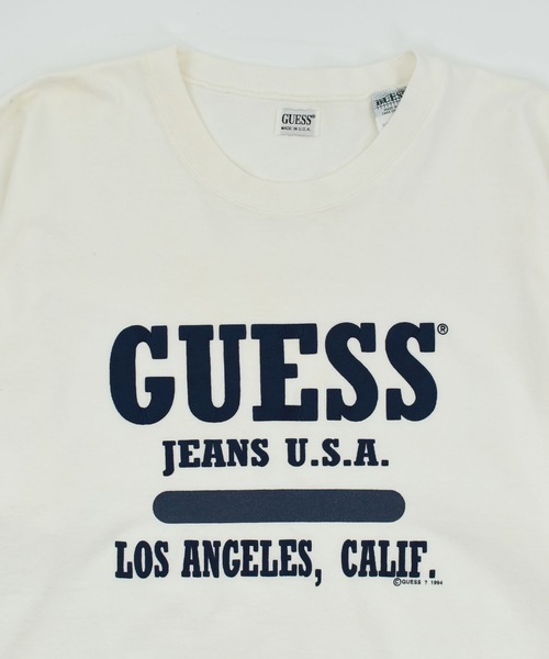 GUESS（ゲス） tシャツ 「USED」90's GUESS カレッジ ロゴ Tシャツ USA
