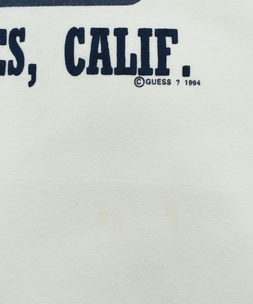 希少 GUESS 90s フォト Tシャツ vintage 日本製 GUESS（ゲス） tシャツ 「USED」90's GUESS カレッジ ロゴ Tシャツ USA