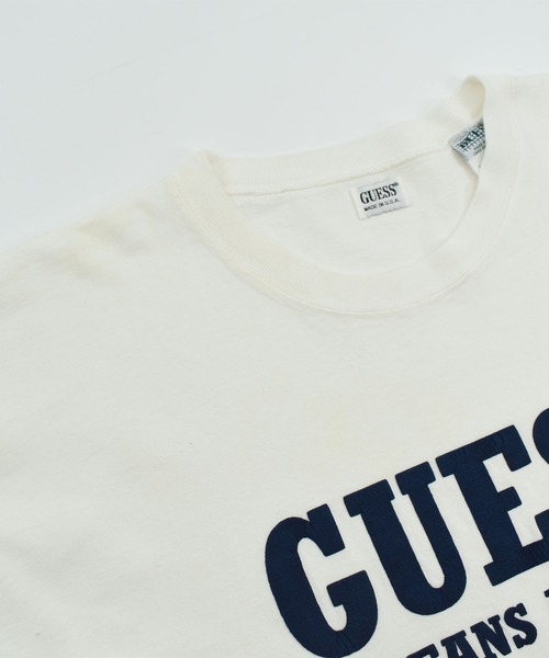 GUESS（ゲス） tシャツ 「USED」90's GUESS カレッジ ロゴ Tシャツ USA
