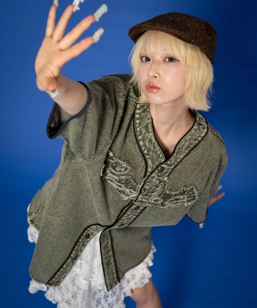 LTR DEPTH シャツ 半袖 LTR DEPTH/ベースボールデニムグラフィック