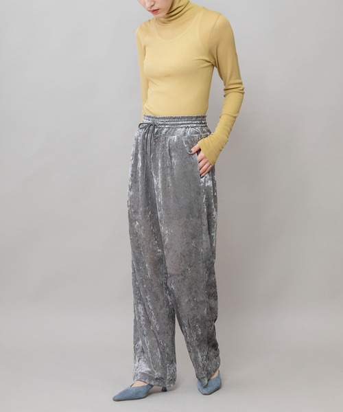 Munich（ミューニック） パンツ メッシュベロア＆レオパードプリント