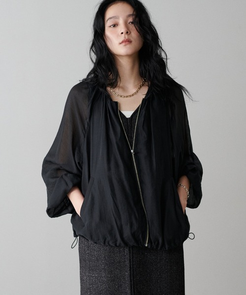 ガリャルダガランテ シアーボイルギャザーブルゾン　2.9万　グレージュ　美品 GALLARDAGALANTE｜ギャザーシアーブルゾン | Rakuten Fashion