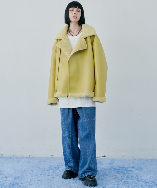 「AIVER」 加工デニムパンツ LARGE ブラック×グレー メンズ