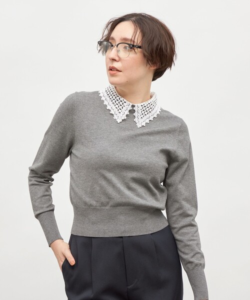 「NOLLEY'S」 ノースリーブニット 38 チャコールグレー レディース NOLLEY'S｜【PR阿部☆別注】《手洗い可能》肩フリルノースリーブ