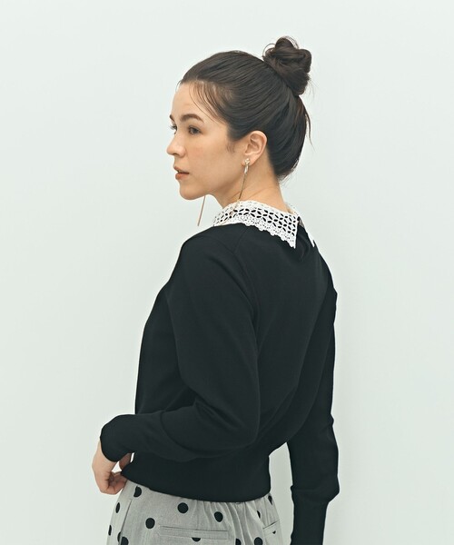 ニット セーター 襟レース2WAYプルオーバーニット レディース NOLLEY'S ニット セーター 襟レース2WAYプルオーバーニット