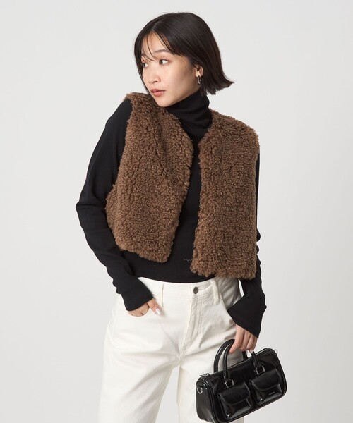早い者勝ち！！【新品未使用】THINK FUR 黒　ファー　ジレ Vincent Pradier ベスト ジレ 「VINCENT PRADIER」フェイク