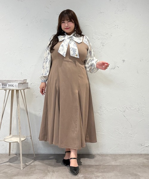 louiosy ルオシー　イレヘムマーメイドキャミワンピ　ブラウン　3L Louiosy（ルオシー） ワンピース 「Louiosy」「大きいサイズ」イレヘム